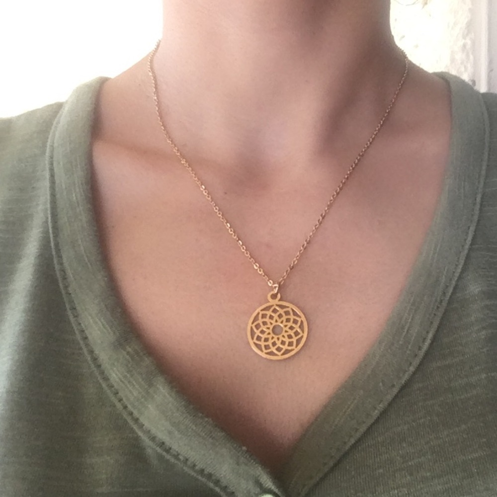 Sahasrara Gold Plated 304 Stainless Steel Necklace - Picture 2 of 8